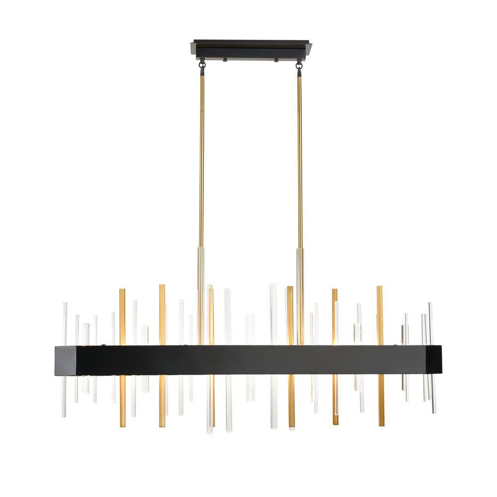 DVI Canada - LED Linear Pendant - Crystal Boulevard - Venetian Brass And Graphite w/Optic Glass Inserts- Union Lighting Luminaires Decor