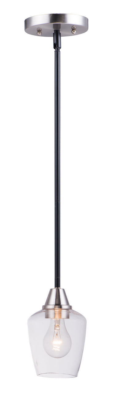 Maxim - One Light Mini Pendant - Goblet - Black / Satin Nickel- Union Lighting Luminaires Decor