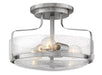 Hinkley Canada - LED Semi-Flush Mount - Harper - Brushed Nickel with Clear Seedy glass- Union Lighting Luminaires Decor