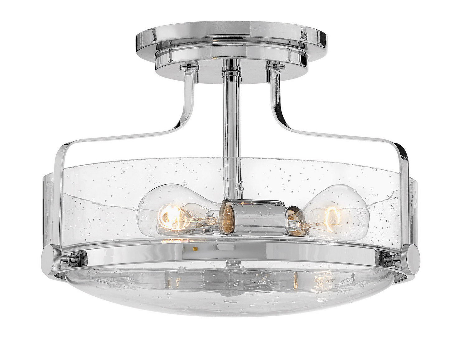 Hinkley Canada - LED Semi-Flush Mount - Harper - Chrome with Clear Seedy glass- Union Lighting Luminaires Decor