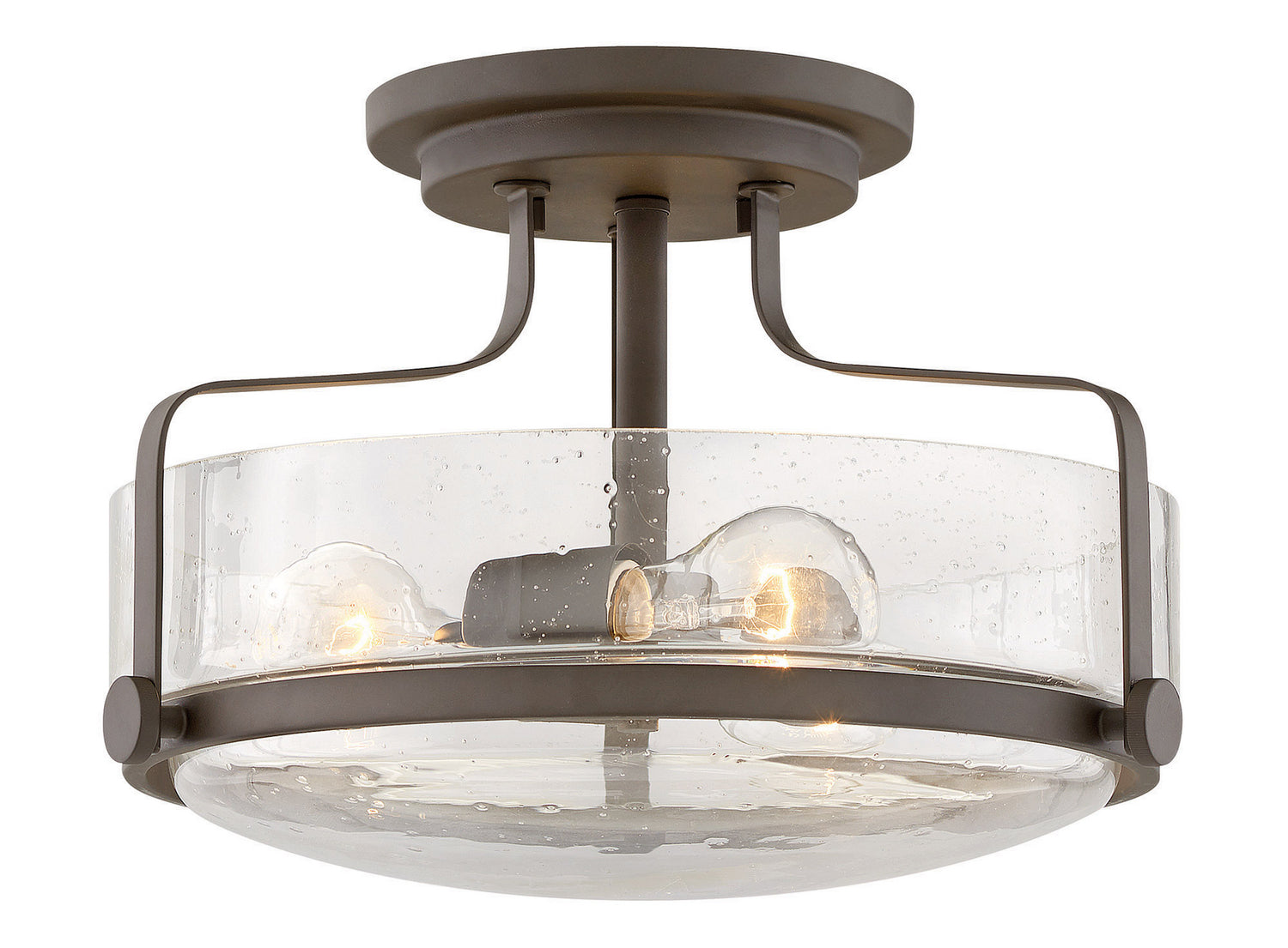 Hinkley Canada - LED Semi-Flush Mount - Harper - Oil Rubbed Bronze with Clear Seedy glass- Union Lighting Luminaires Decor