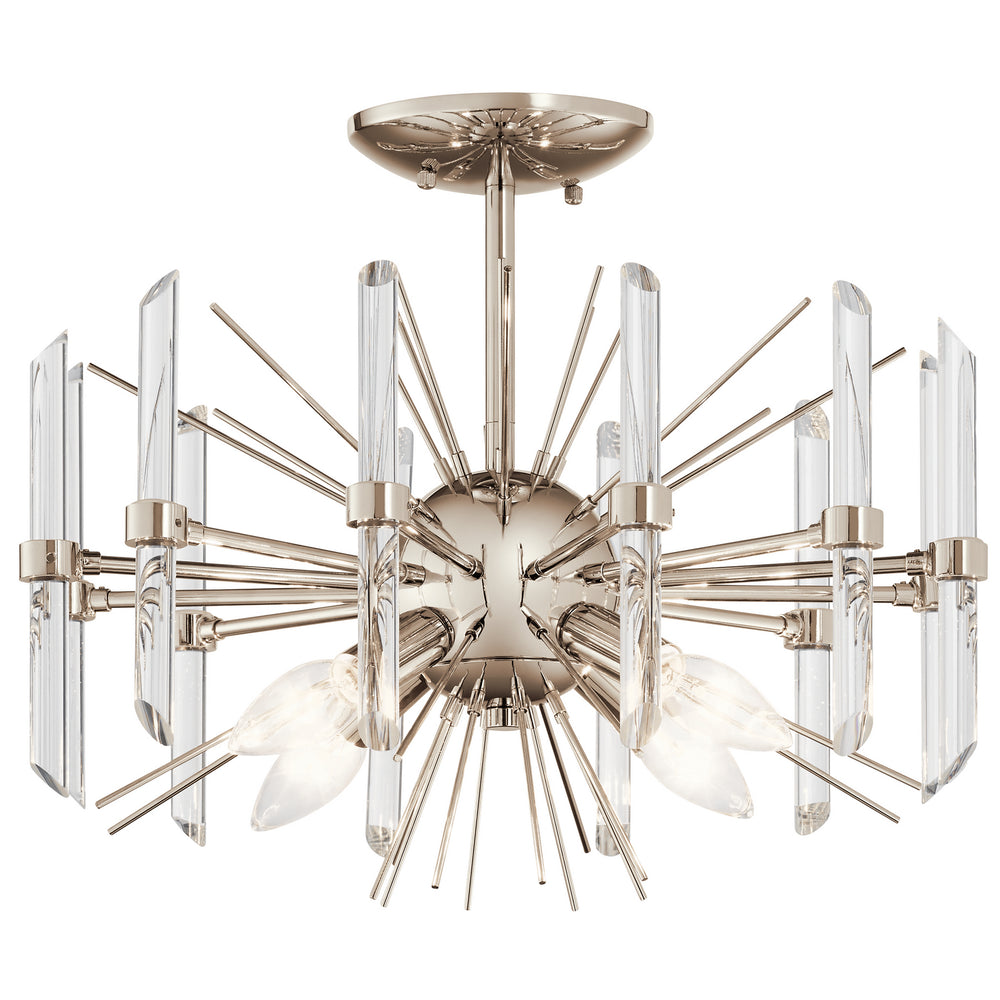 Kichler Canada - Four Light Semi Flush Mount - Eris - Polished Nickel- Union Lighting Luminaires Decor