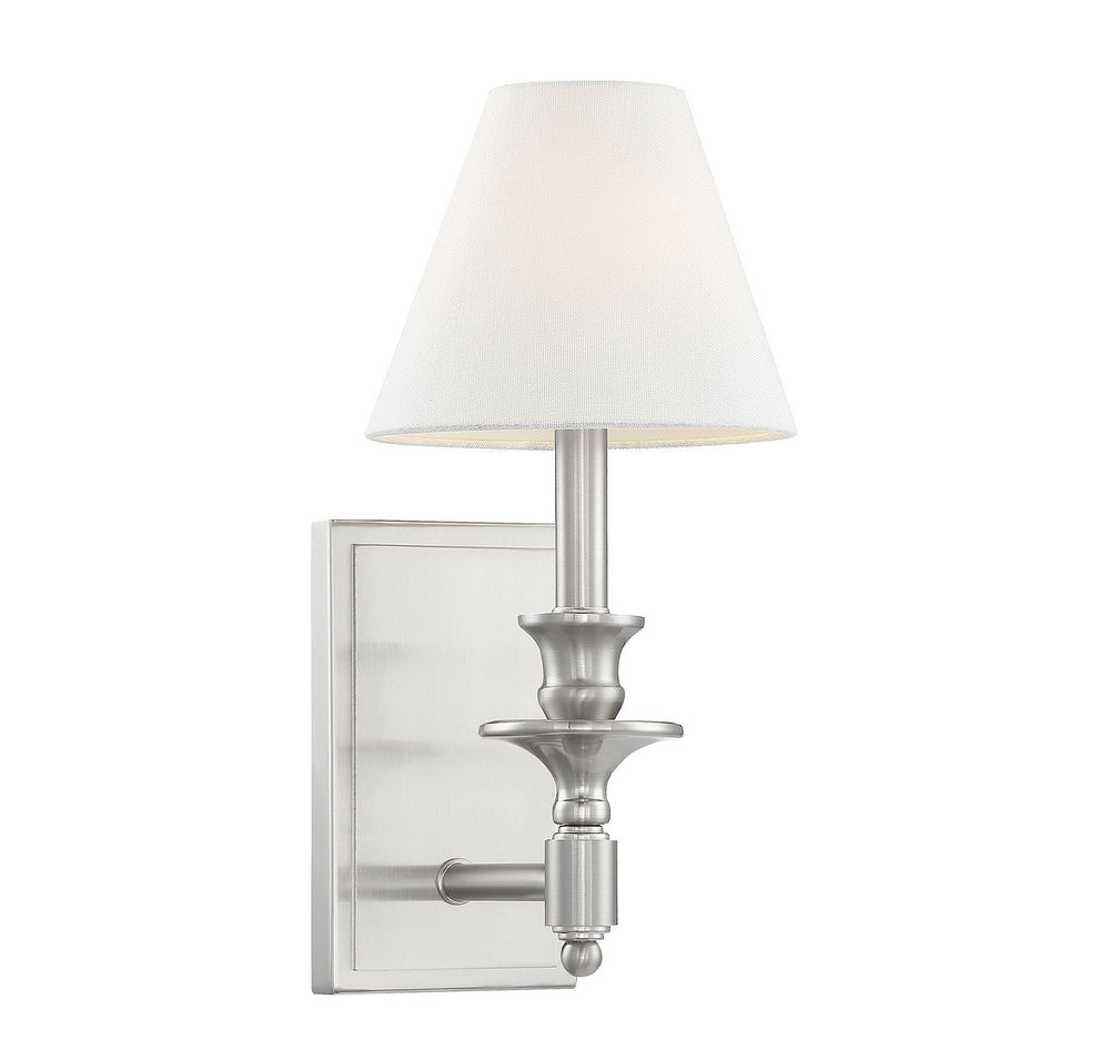 Savoy House - One Light Wall Sconce - Washburn - Satin Nickel- Union Lighting Luminaires Decor