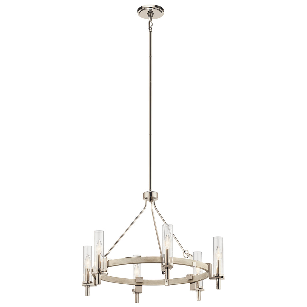 Kichler Canada - Six Light Chandelier - Telan - White Washed Wood- Union Lighting Luminaires Decor