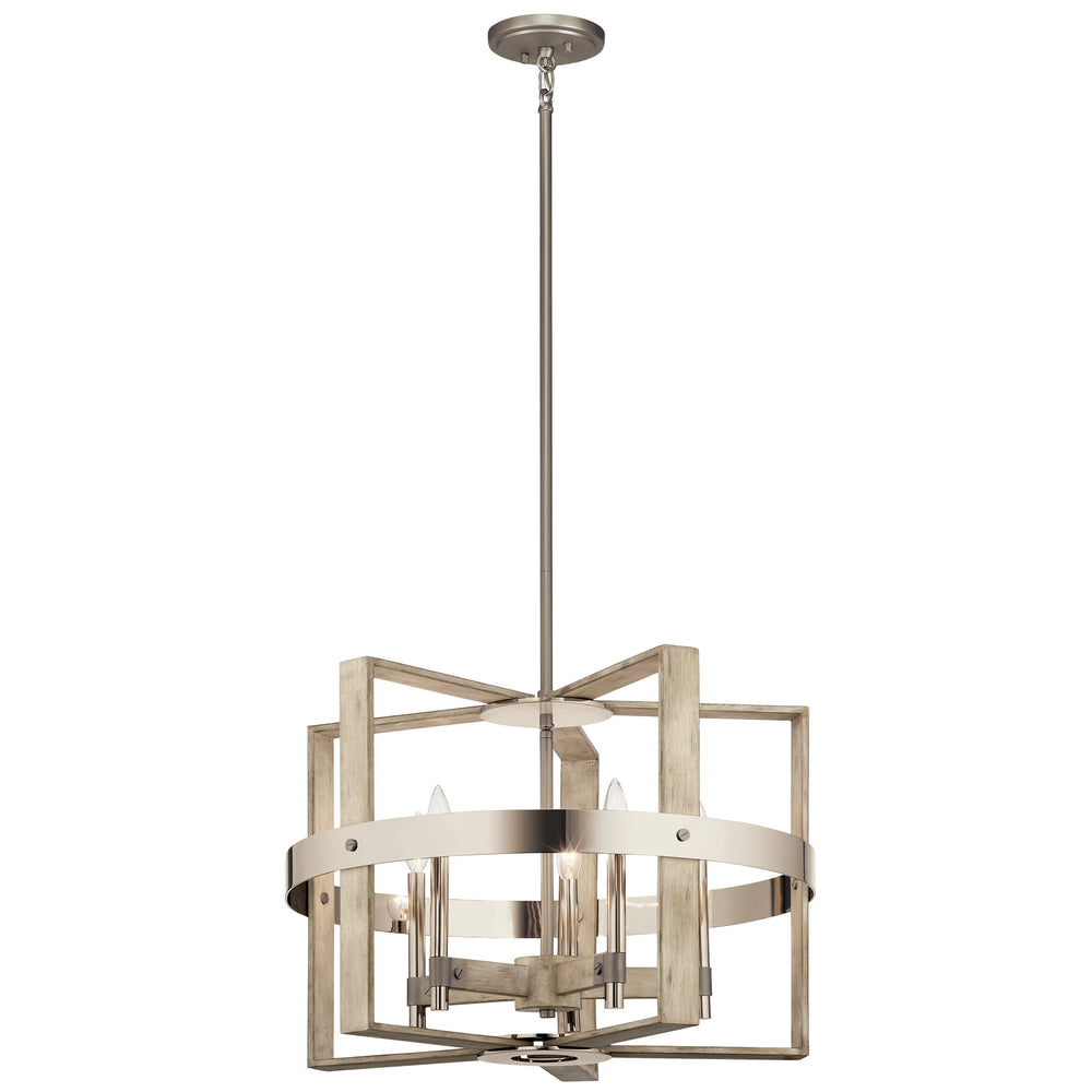 Kichler Canada - Five Light Chandelier - Peyton - White Washed Wood- Union Lighting Luminaires Decor