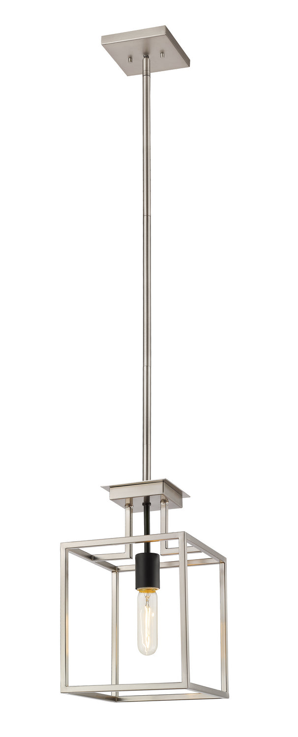 Z-Lite Canada - One Light Mini Pendant - Quadra - Brushed Nickel / Black- Union Lighting Luminaires Decor
