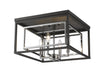 Z-Lite Canada - Four Light Flush Mount - Euclid - Chrome / Matte Black- Union Lighting Luminaires Decor