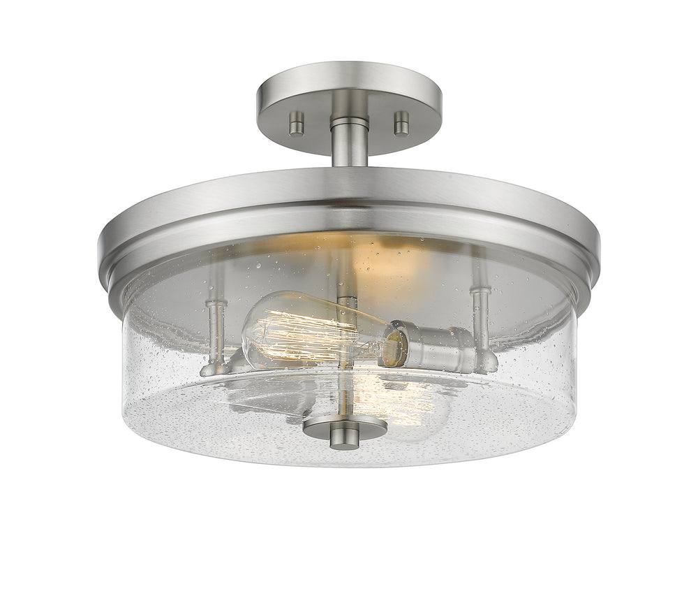 Z-Lite Canada - Two Light Semi Flush Mount - Bohin - Brushed Nickel- Union Lighting Luminaires Decor
