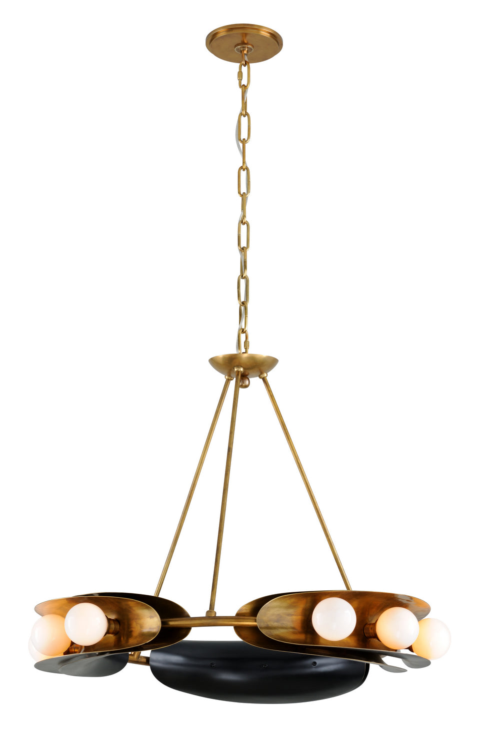 Corbett Lighting - Nine Light Chandelier - Hopper - Vintage Brass/Black Brass- Union Lighting Luminaires Decor
