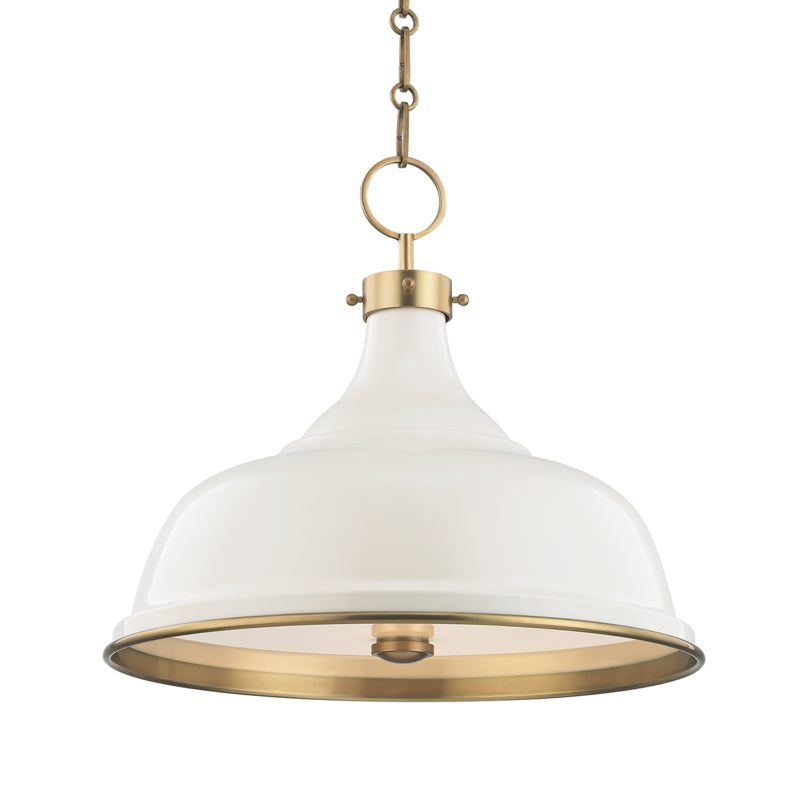 Hudson Valley - Three Light Pendant - Painted No.1 - Aged Brass/Off White- Union Lighting Luminaires Decor