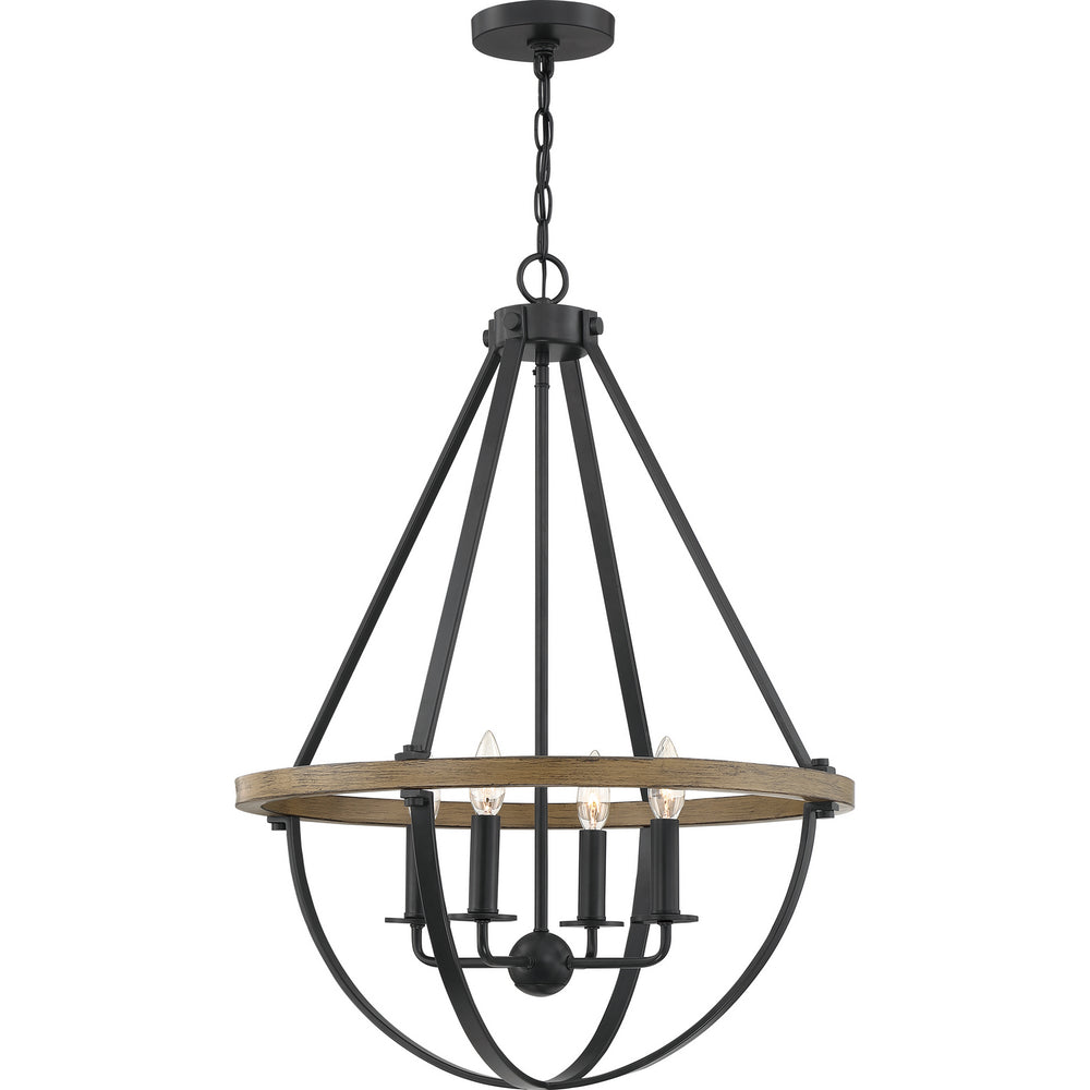 Quoizel - Four Light Pendant - Bartlett - Earth Black- Union Lighting Luminaires Decor