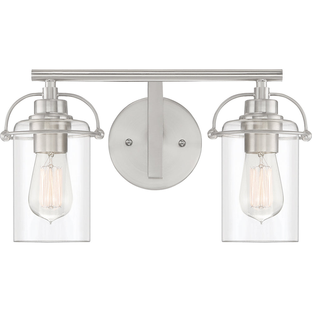 Quoizel - Two Light Bath Fixture - Emerson - Brushed Nickel- Union Lighting Luminaires Decor