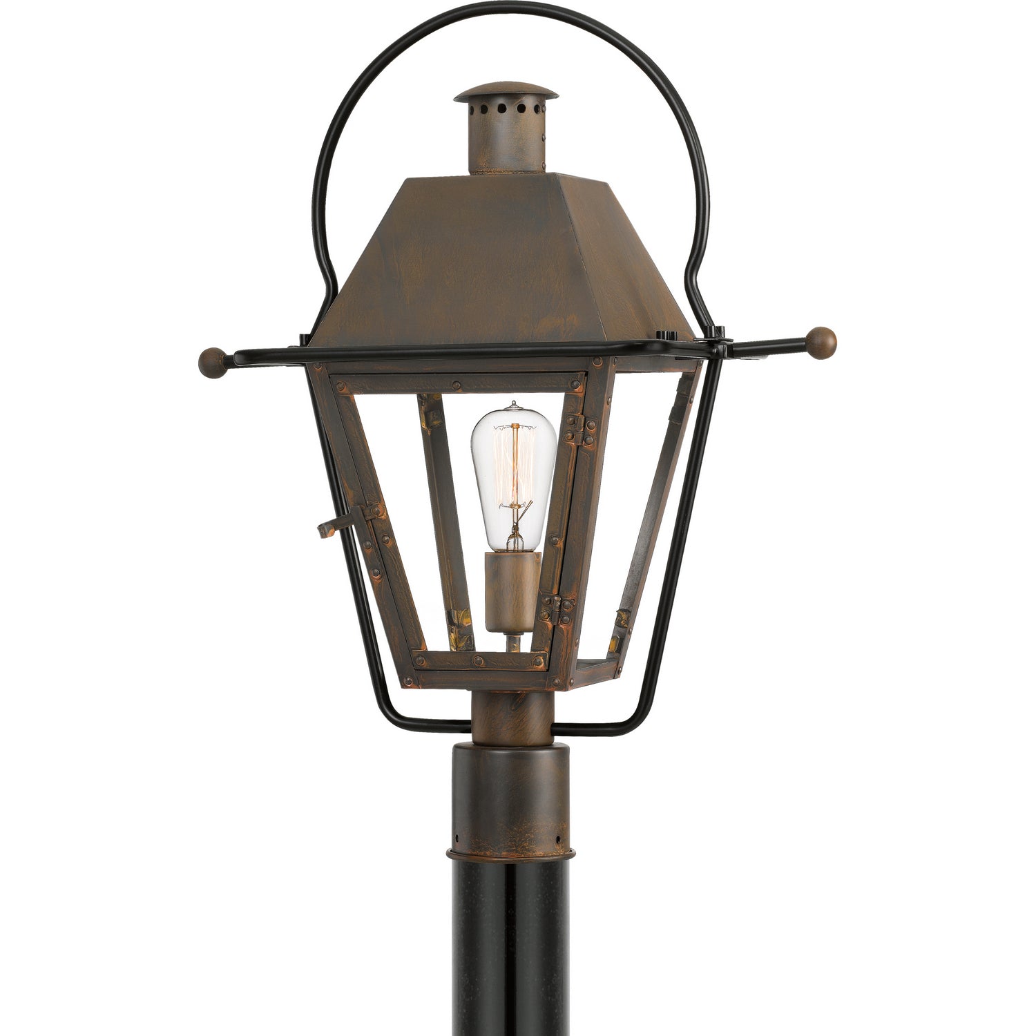 Quoizel - One Light Outdoor Post Mount - Rue De Royal - Industrial Bronze- Union Lighting Luminaires Decor