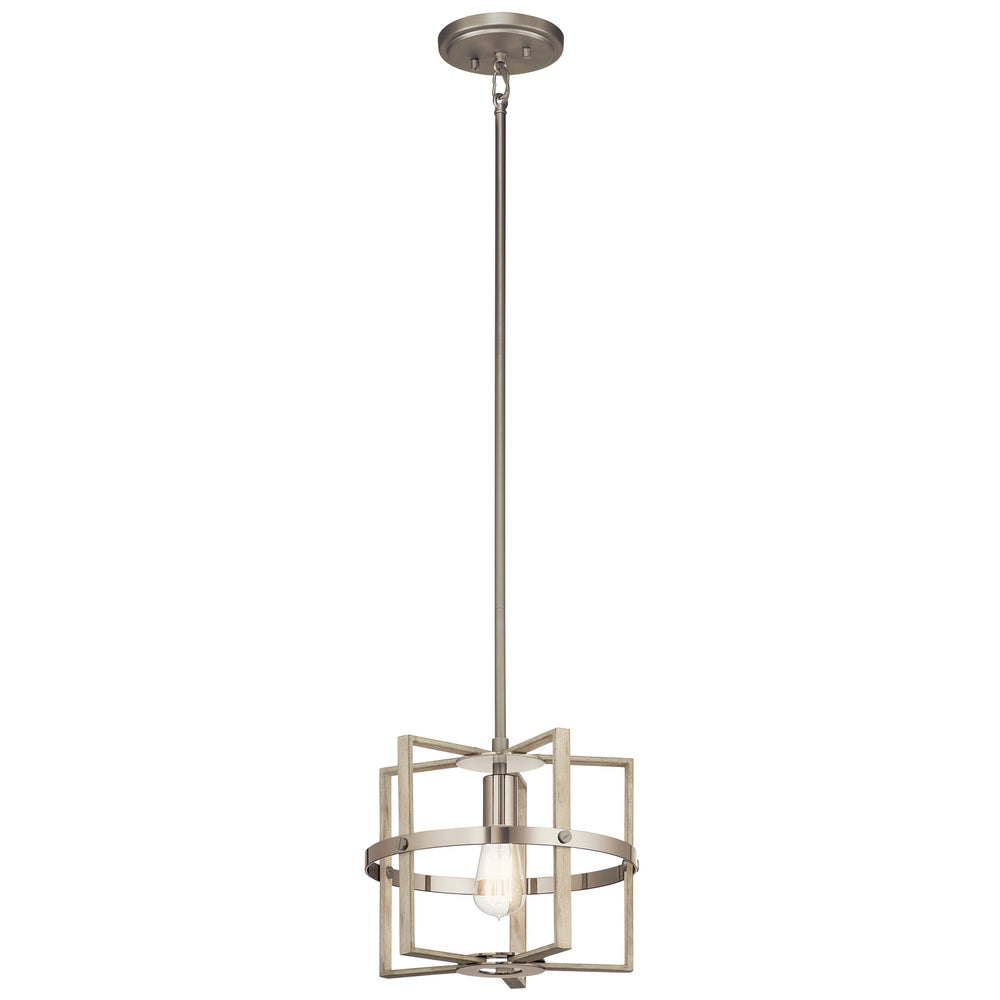 Kichler Canada - One Light Pendant - Peyton - White Washed Wood- Union Lighting Luminaires Decor