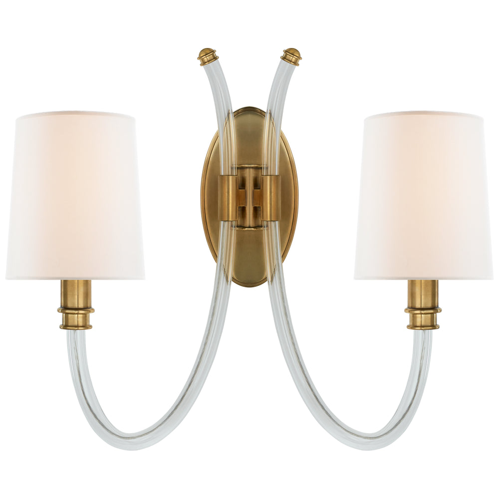 Visual Comfort Signature Canada - Two Light Wall Sconce - Clarice - Acrylic with Antique Brass- Union Lighting Luminaires Decor