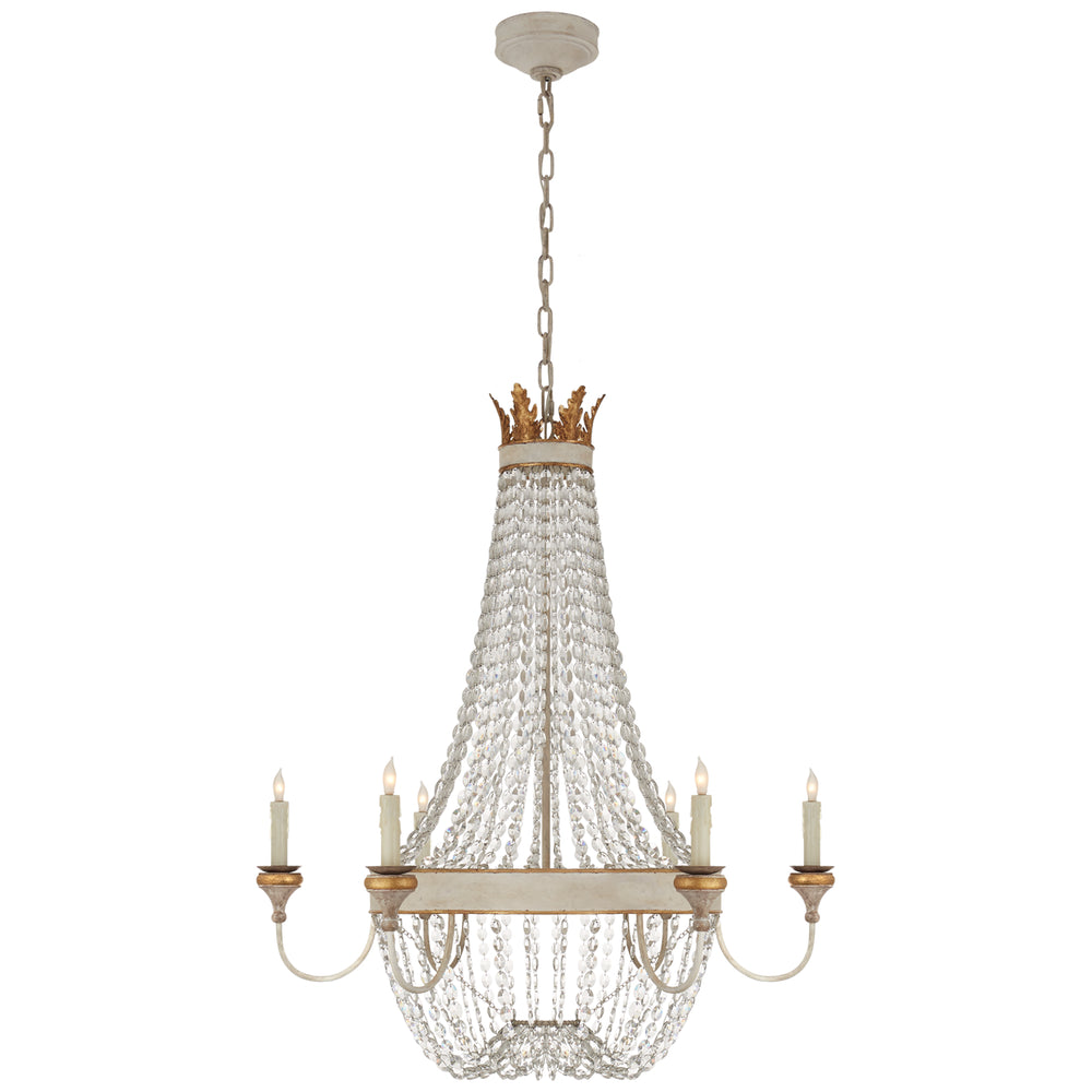 Visual Comfort Signature Canada - Six Light Chandelier - Entellina - Vintage White and Gild- Union Lighting Luminaires Decor