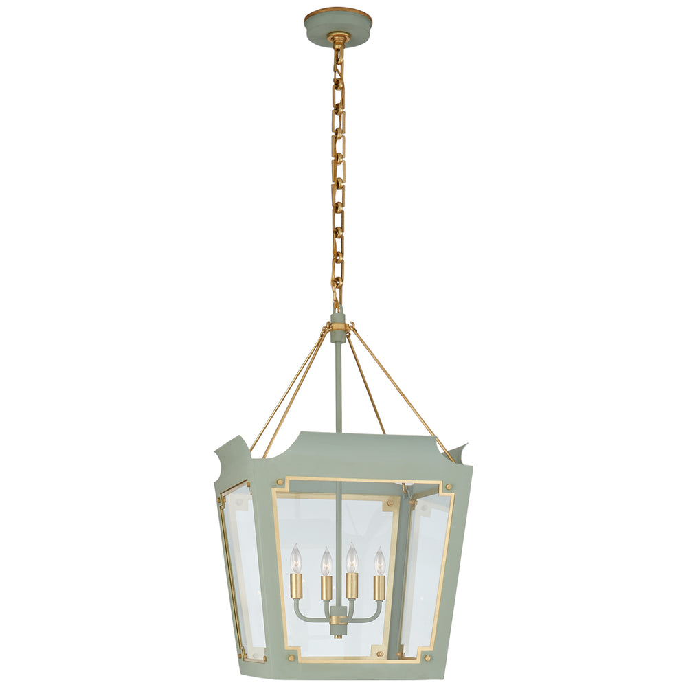 Visual Comfort Signature Canada - Four Light Lantern - Caddo - Celadon with Gild- Union Lighting Luminaires Decor