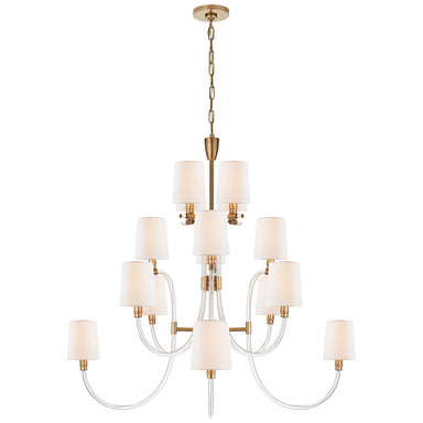 Visual Comfort Signature Canada - 16 Light Chandelier - Clarice - Clear Acrylic With Antique Brass- Union Lighting Luminaires Decor