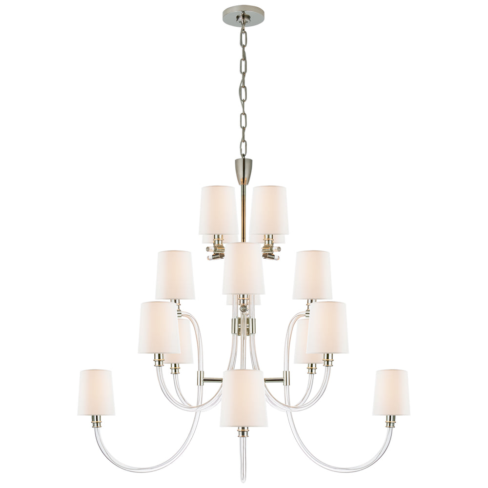 Visual Comfort Signature Canada - 16 Light Chandelier - Clarice - Clear Acrylic with Polished Nickel- Union Lighting Luminaires Decor