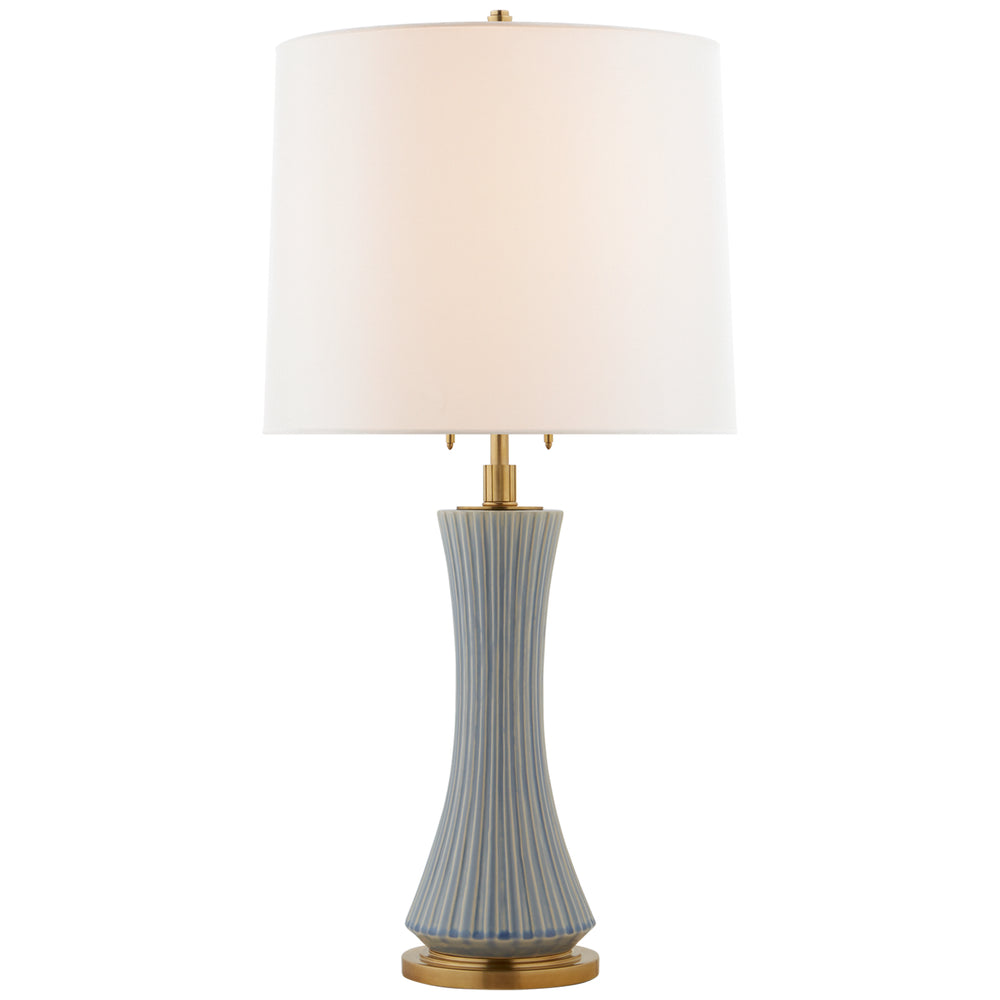 Visual Comfort Signature Canada - Two Light Table Lamp - Elena - Polar Blue Crackle- Union Lighting Luminaires Decor