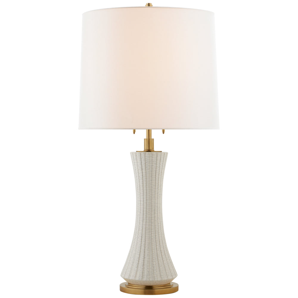 Visual Comfort Signature Canada - Two Light Table Lamp - Elena - White Crackle- Union Lighting Luminaires Decor