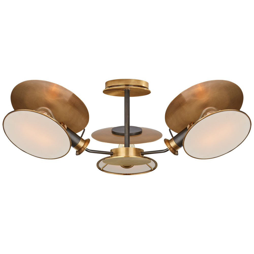 Visual Comfort Signature Canada - Three Light Semi-Flush Mount - Osiris - Bronze with Antique Brass- Union Lighting Luminaires Decor