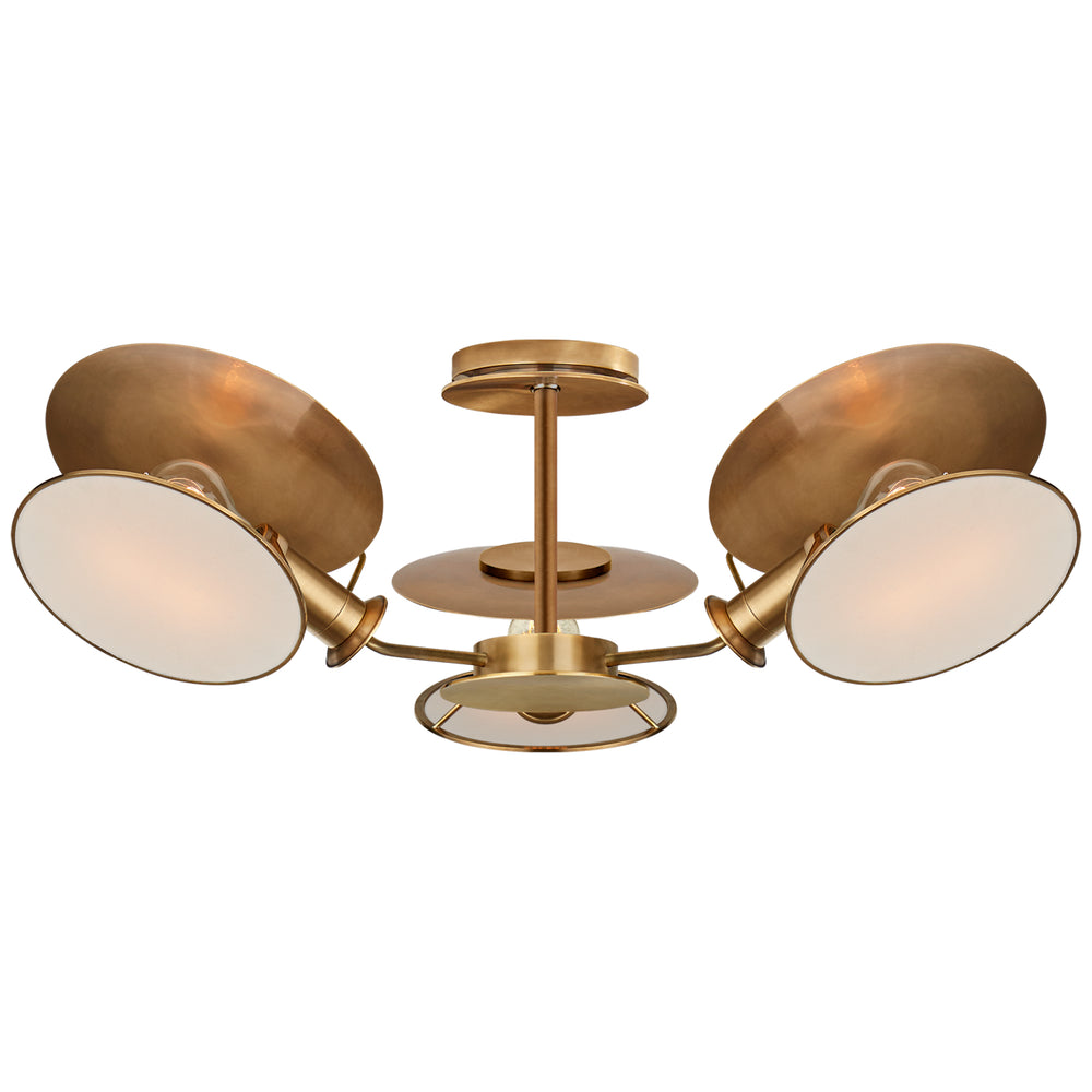 Visual Comfort Signature Canada - Three Light Semi-Flush Mount - Osiris - Hand-Rubbed Antique Brass- Union Lighting Luminaires Decor