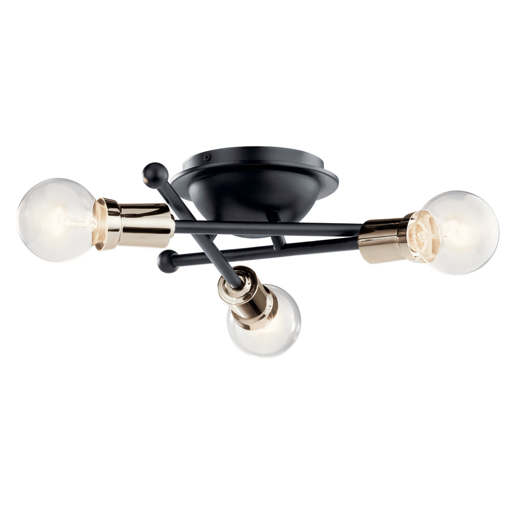 Kichler Canada - Three Light Flush Mount - Armstrong - Black- Union Lighting Luminaires Decor