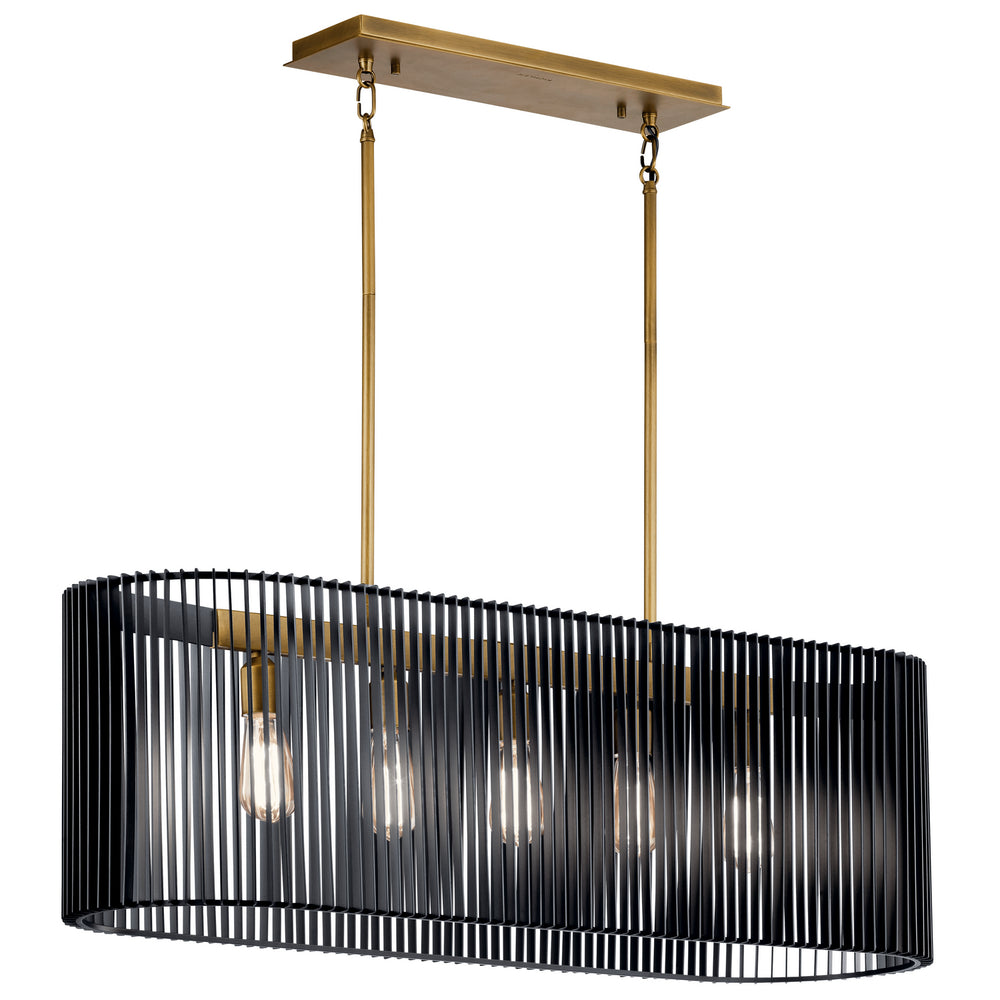 Kichler Canada - Five Light Linear Chandelier - Linara - Black- Union Lighting Luminaires Decor