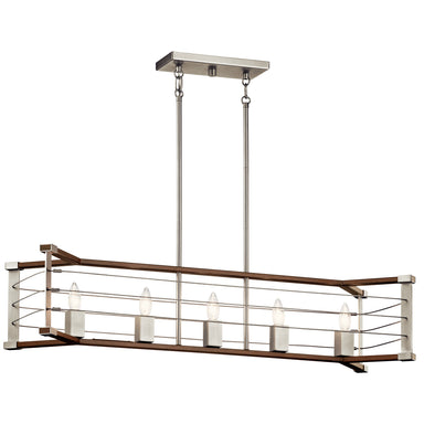 Kichler Canada - Five Light Linear Chandelier - Lente - Brushed Nickel- Union Lighting Luminaires Decor