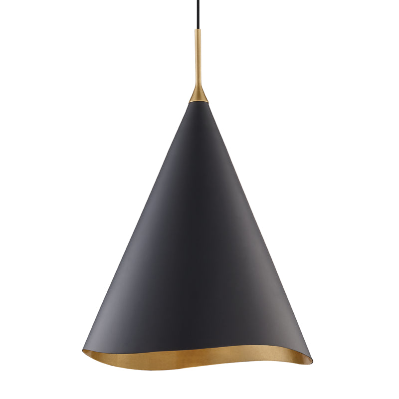 Hudson Valley - One Light Pendant - Martini - Gold Leaf/Black Combo- Union Lighting Luminaires Decor