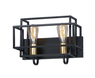 Maxim - Two Light Bath Vanity - Liner - Black / Satin Brass- Union Lighting Luminaires Decor
