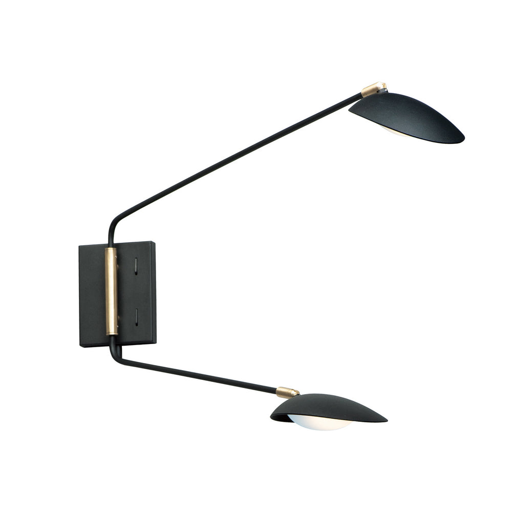 Maxim - LED Wall Sconce - Scan - Black / Satin Brass- Union Lighting Luminaires Decor