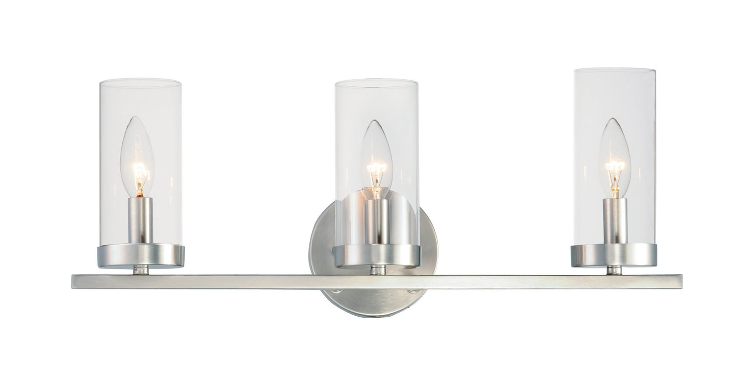 Maxim - Three Light Bath Vanity - Sentinel - Satin Nickel- Union Lighting Luminaires Decor
