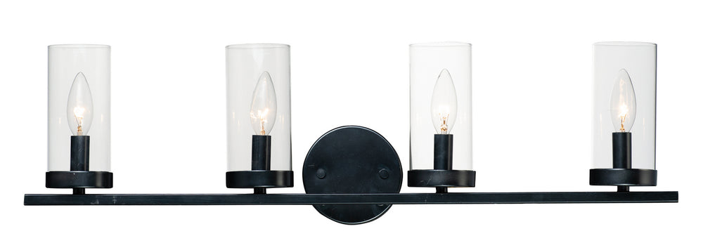 Maxim - Four Light Bath Vanity - Sentinel - Black- Union Lighting Luminaires Decor