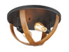 Maxim - Two Light Flush Mount - Compass - Antique Pecan / Black- Union Lighting Luminaires Decor