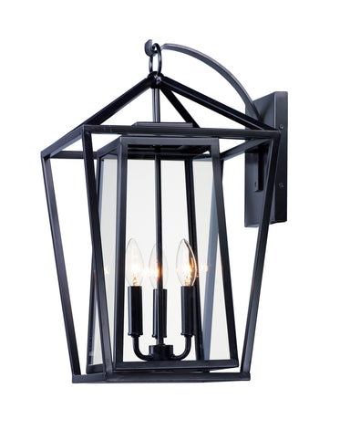 Maxim - Three Light Outdoor Wall Lantern - Artisan - Black- Union Lighting Luminaires Decor