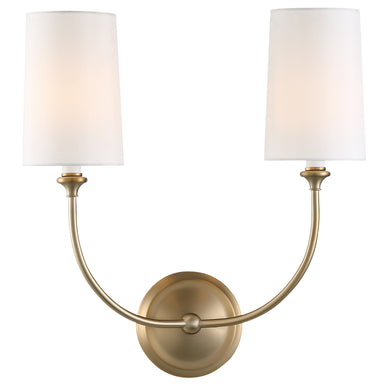 Crystorama - Two Light Wall Sconce - Sylvan - Vibrant Gold- Union Lighting Luminaires Decor