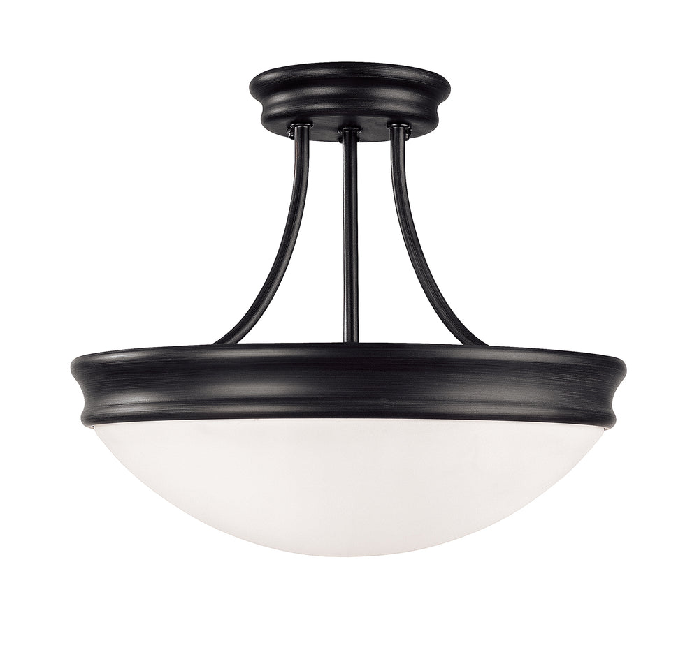 Capital Lighting - Three Light Semi Flush Mount - Hansen - Matte Black- Union Lighting Luminaires Decor