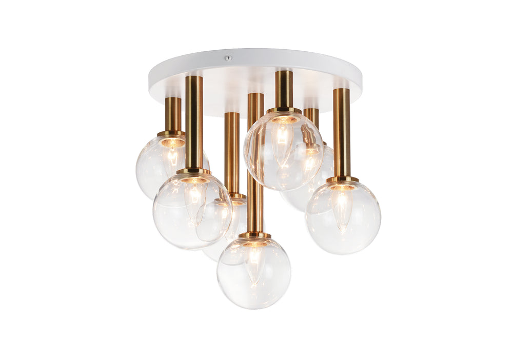Matteo Canada - Seven Light Flush Mount - Stellar - Aged Gold Brass- Union Lighting Luminaires Decor