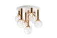 Matteo Canada - Seven Light Flush Mount - Stellar - Aged Gold Brass- Union Lighting Luminaires Decor