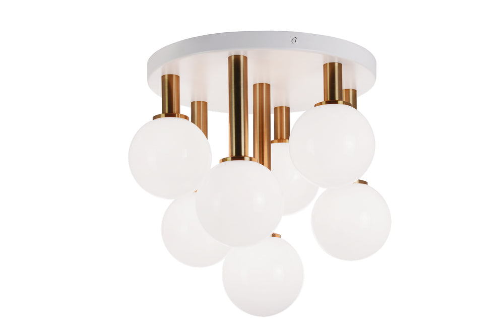 Matteo Canada - Seven Light Flush Mount - Stellar - Aged Gold Brass- Union Lighting Luminaires Decor