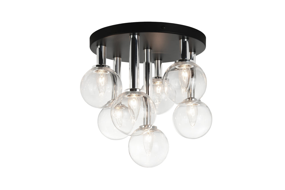 Matteo Canada - Seven Light Flush Mount - Stellar - Black- Union Lighting Luminaires Decor
