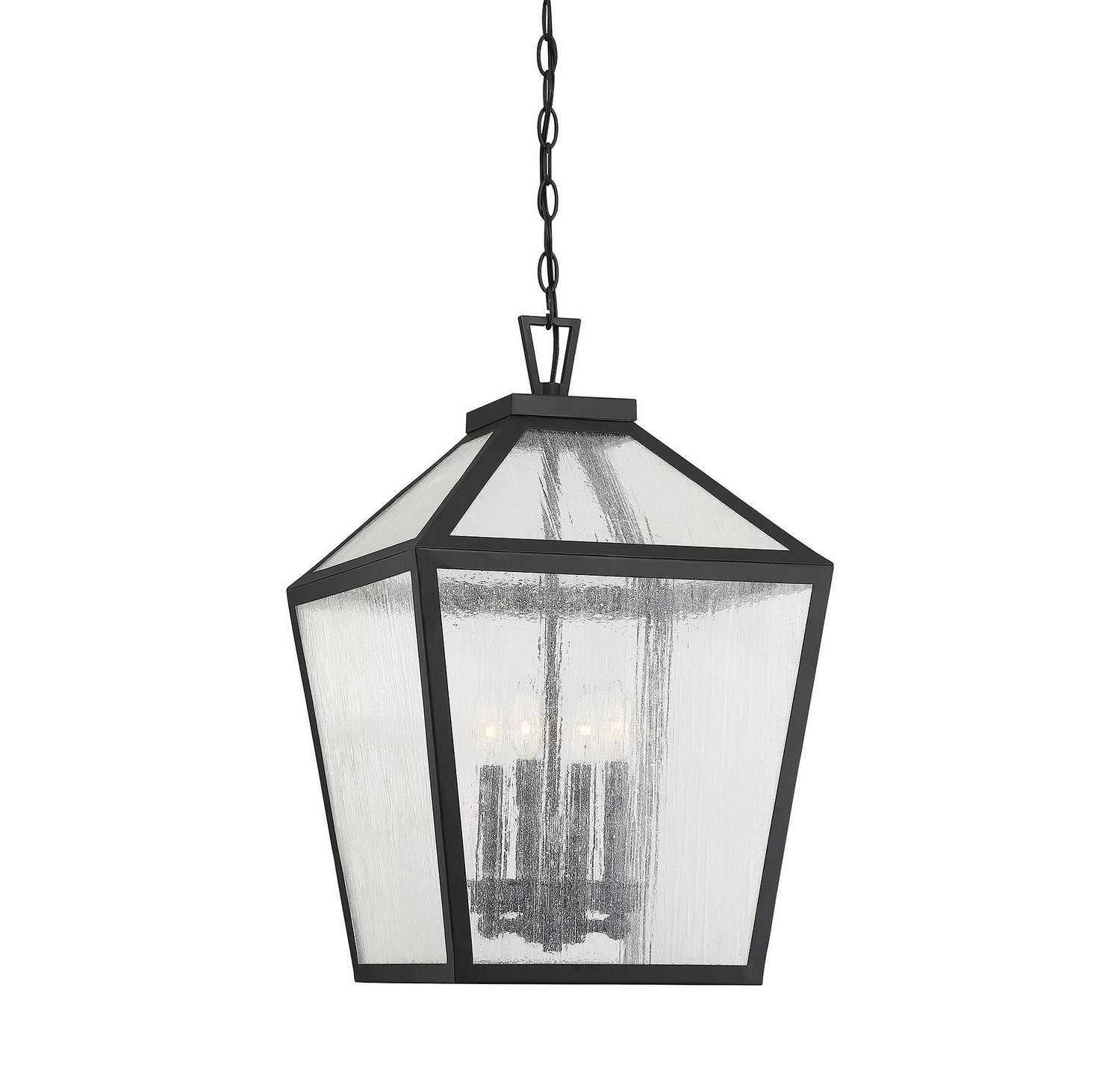 Savoy House - Four Light Outdoor Hanging Lantern - Woodstock - Black- Union Lighting Luminaires Decor