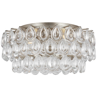Visual Comfort Signature Canada - Four Light Flush Mount - Liscia - Burnished Silver Leaf- Union Lighting Luminaires Decor