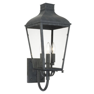 Crystorama - Three Light Outdoor Wall Sconce - Dumont - Graphite- Union Lighting Luminaires Decor
