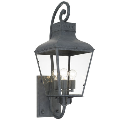 Crystorama - Three Light Outdoor Wall Sconce - Dumont - Graphite- Union Lighting Luminaires Decor