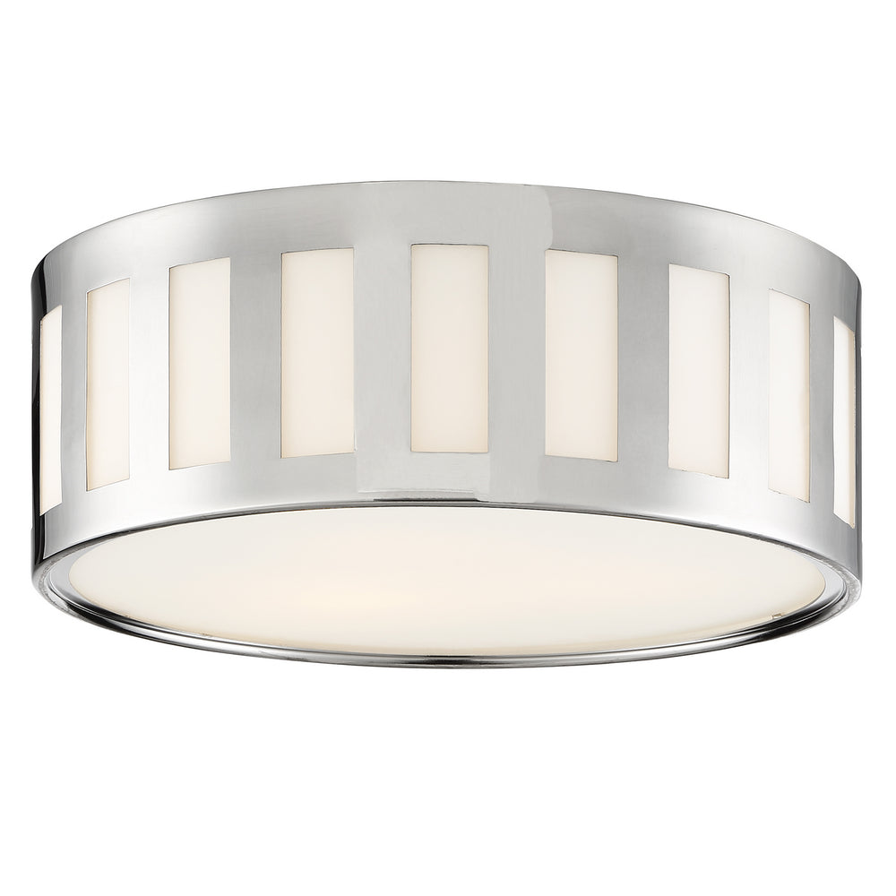 Crystorama - Three Light Flush Mount - Kendal - Polished Nickel- Union Lighting Luminaires Decor