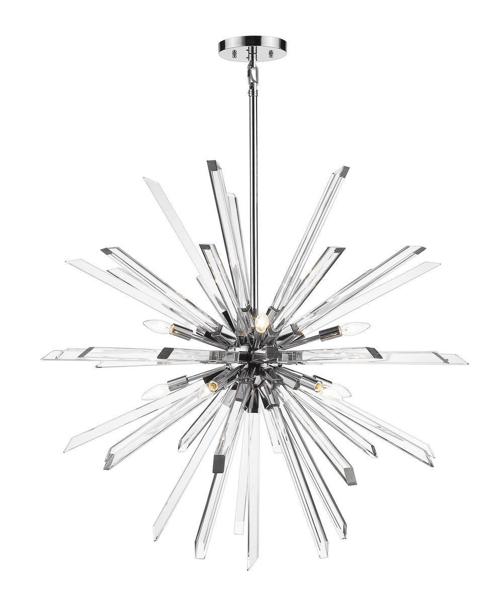 Z-Lite Canada - Ten Light Chandelier - Burst - Chrome- Union Lighting Luminaires Decor