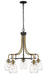 Z-Lite Canada - Five Light Chandelier - Kraken - Matte Black / Olde Brass- Union Lighting Luminaires Decor